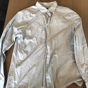 Blue button down shirt from the GAP.
